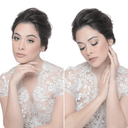 makeup for cream dress White Dress Makeup Ideas: Soft Glam, Rhinestone Accents, and Glitter